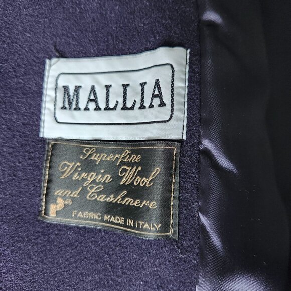 Mallia Coat Virgin Wool and Cashmere Ladies Lg -XL Purple Fabric made in Italy - Picture 4 of 8